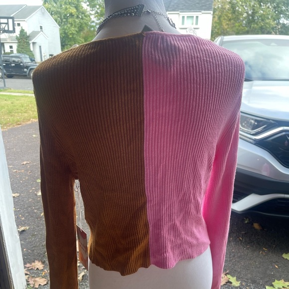 NWT HAZEL MOON SPLIT COLOR OPEN CARDIGAN - Picture 6 of 6